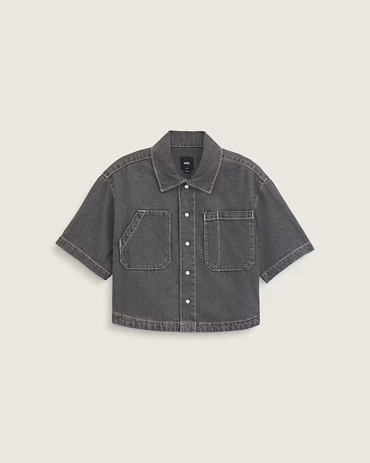 Тениска Жени NATALIE SS DENIM BOXY BUTTON UP Vans 